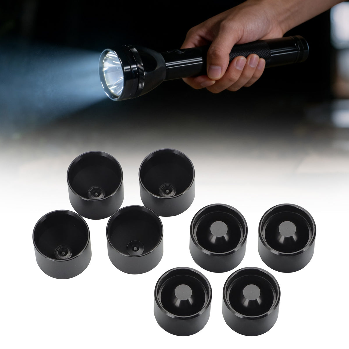 Maglite C Cell Anodized Aluminum Non-Freeze Storage Cups - Set of 8