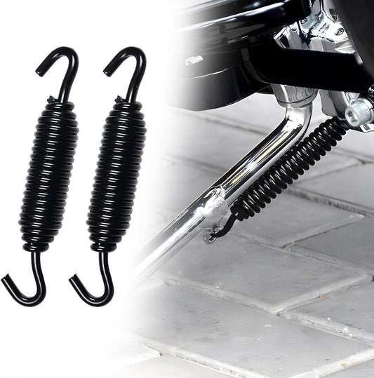 2-Pack Black Chrome Motorcycle Kickstand Spring for Harley Davidson Sportster Softail
