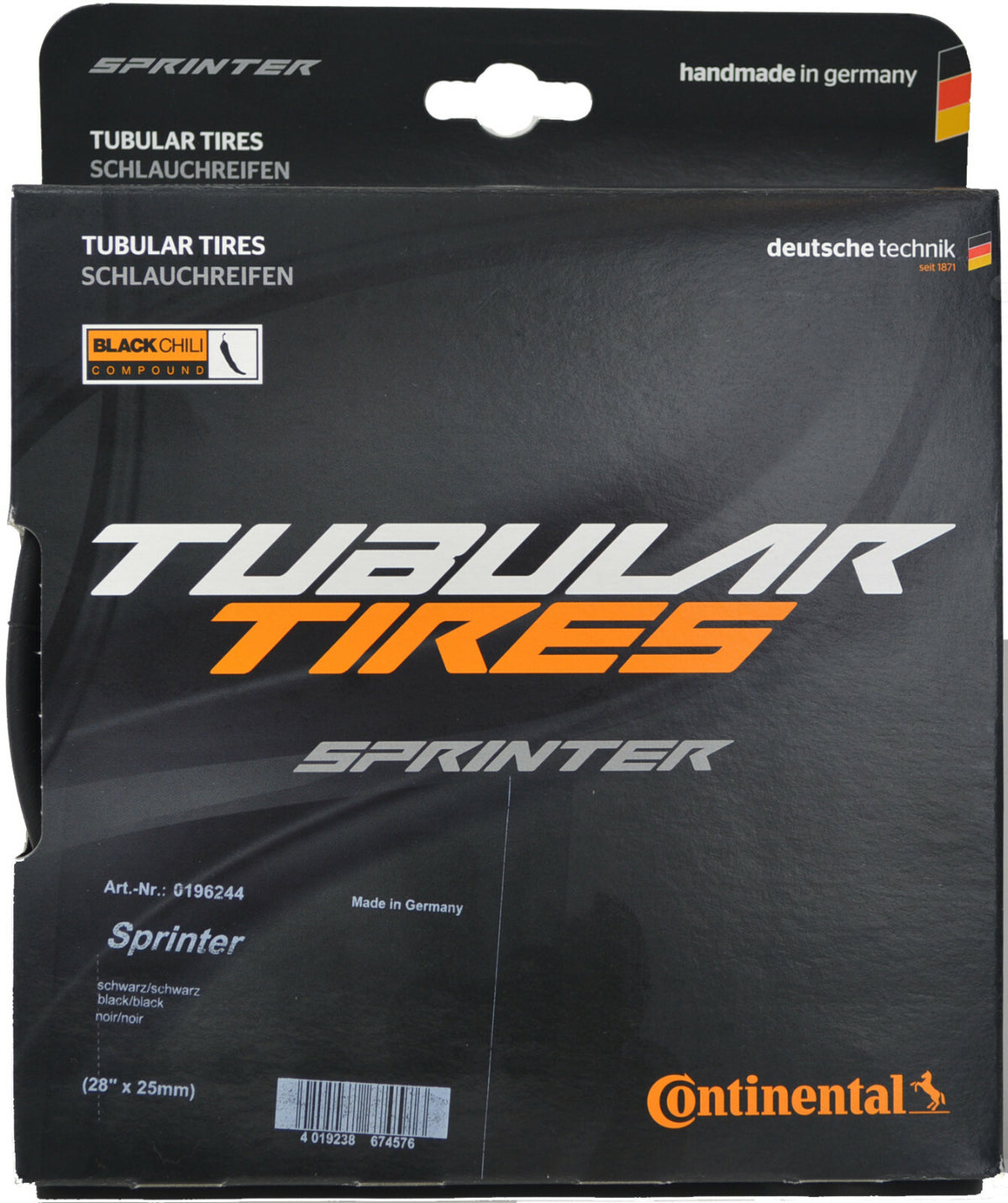 Continental Sprinter Tubular Road Bike Tire 700x25mm Black Chili Compound