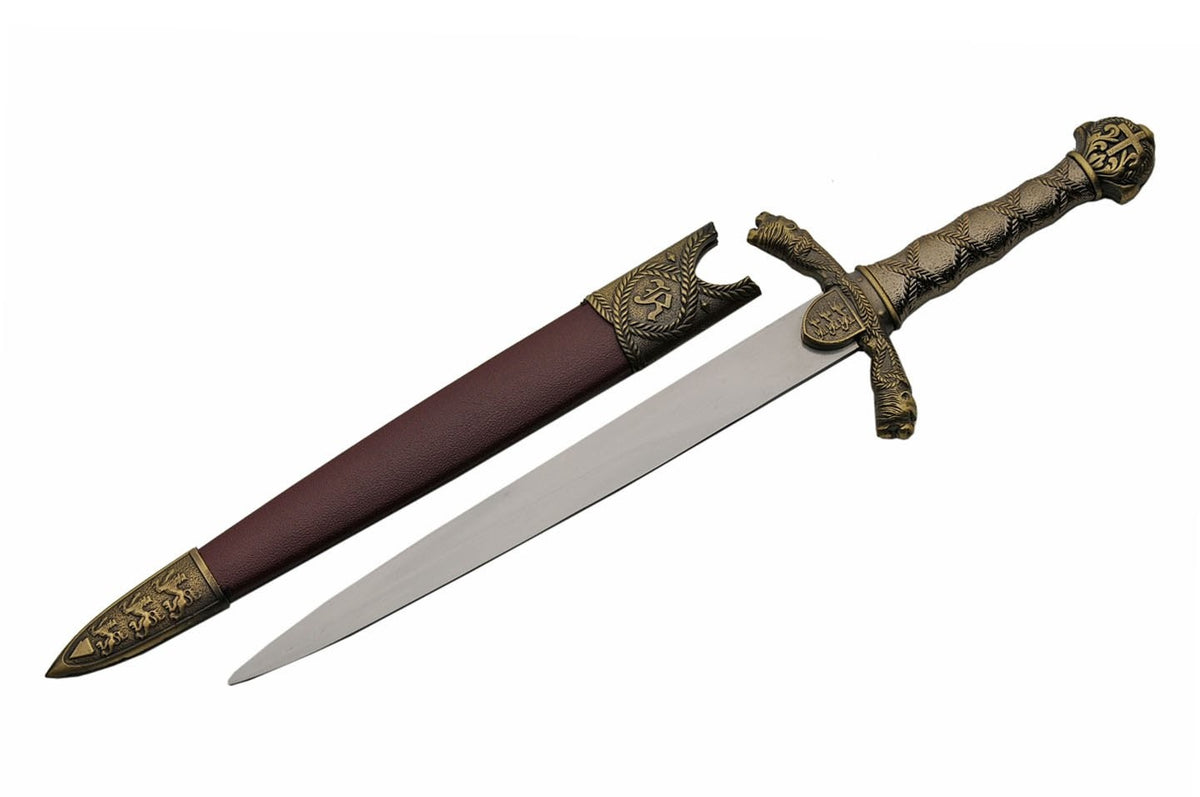 Medieval Stainless Steel Dagger Collectible Display Sword - 15 Inches