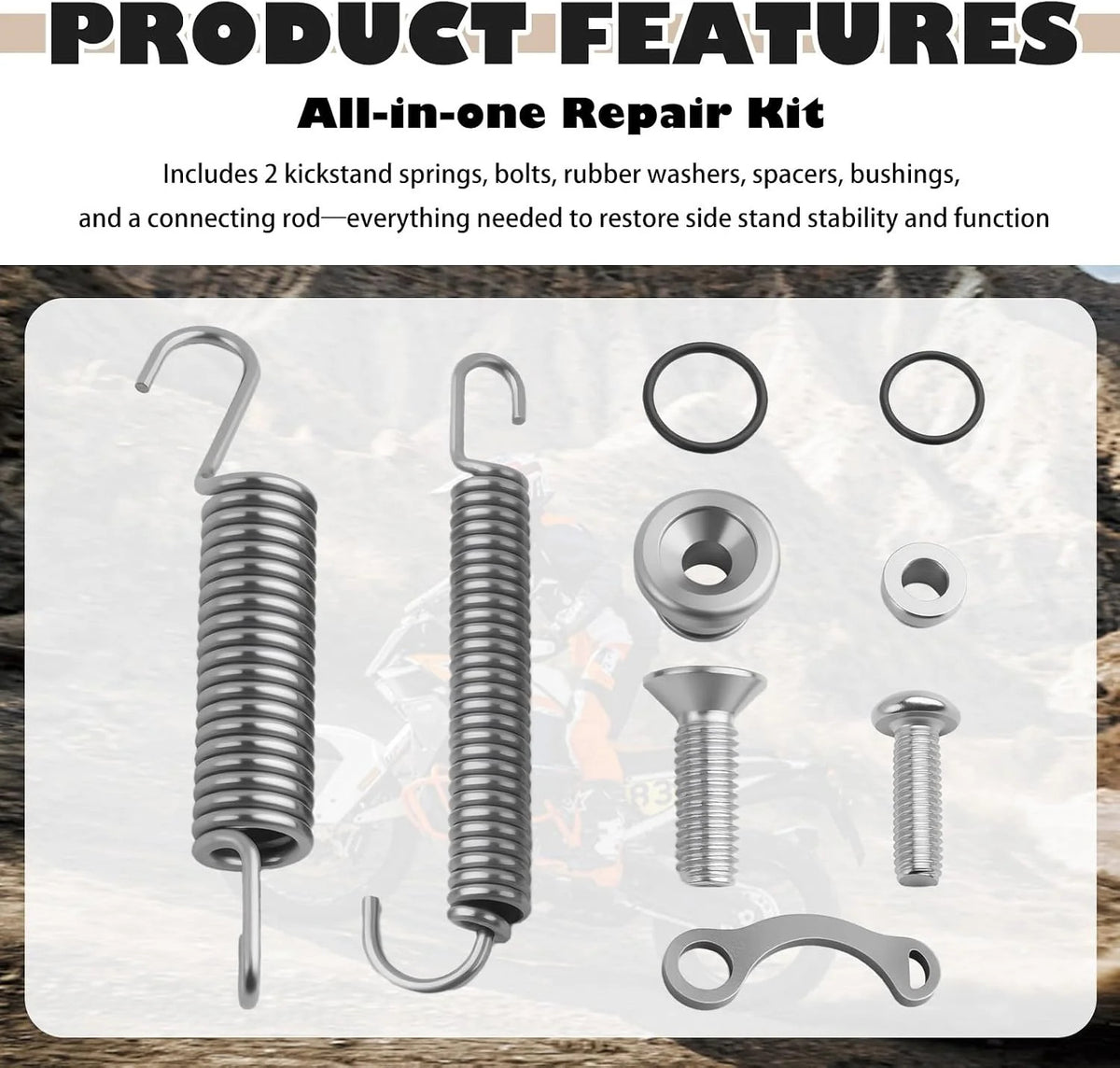 Motorcycle Kickstand Spring Kit for KTM 250/350/450/500 XC XCF EXC 2017-2022