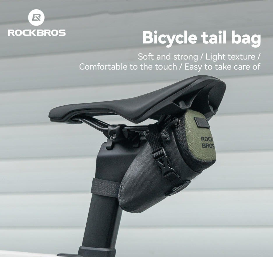 Water-Resistant Bike Saddle Bag with Light Strip - Under Seat Cycling Storage