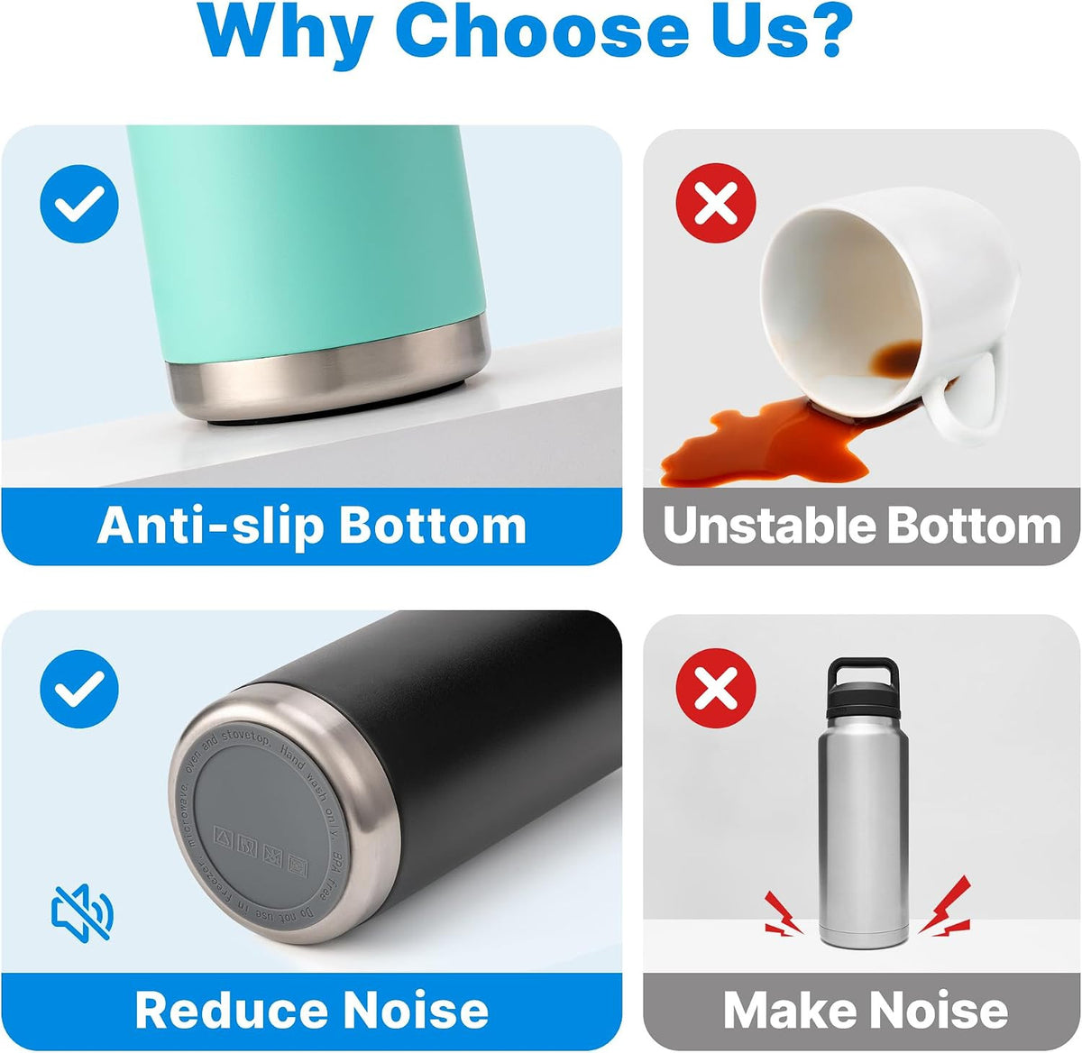 Silicone Bottle Bottom Protectors for YETI Rambler 46 oz - Anti-Slip, Scratch-Resistant