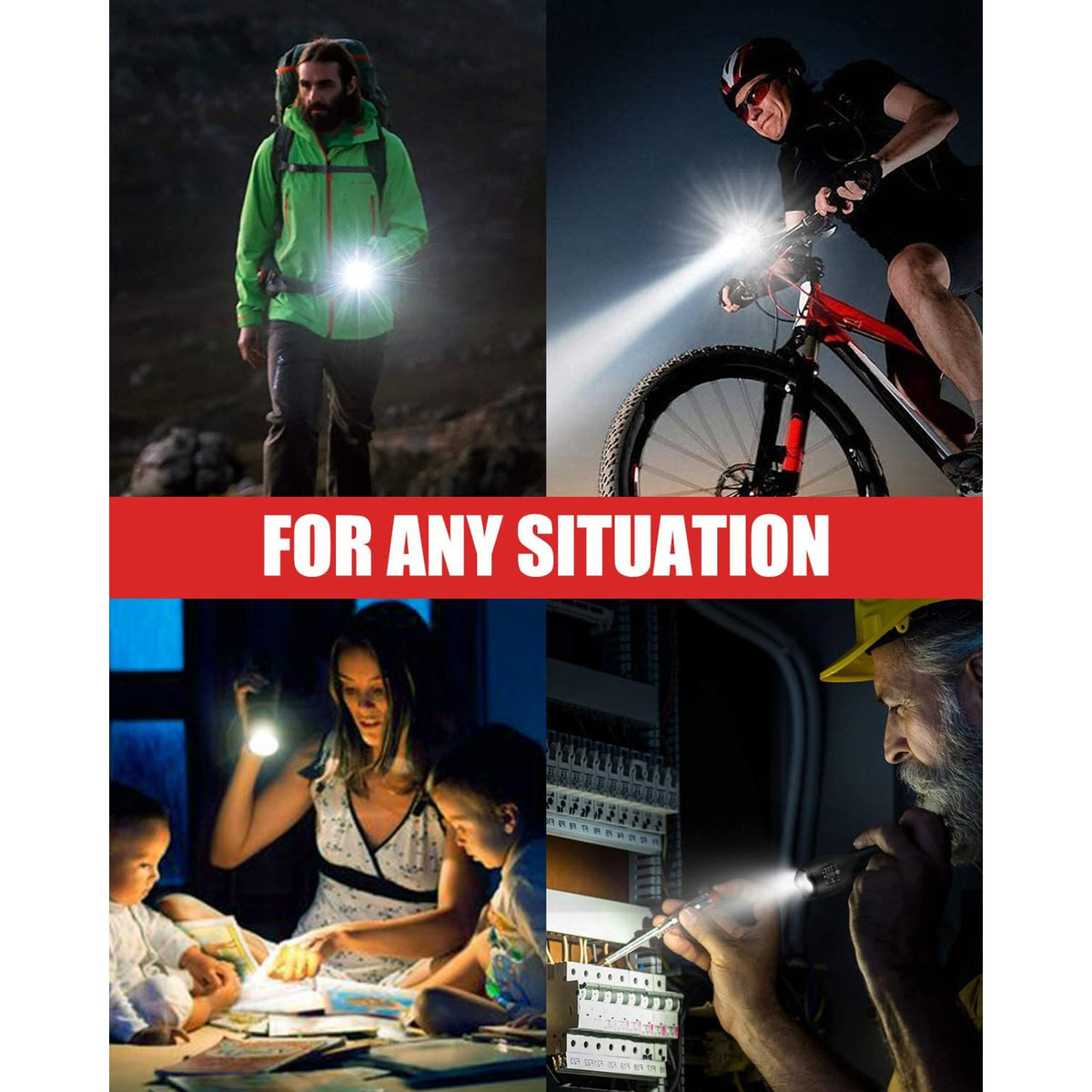 Bright Tactical LED Flashlight 2 Pack Waterproof High Lumens 5 Modes