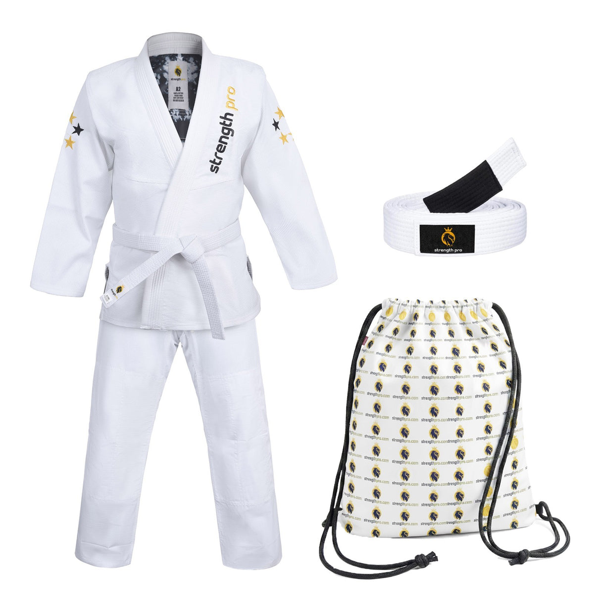 Brazilian Jiu Jitsu Gi Training Uniform with Belt for Men & Women - White