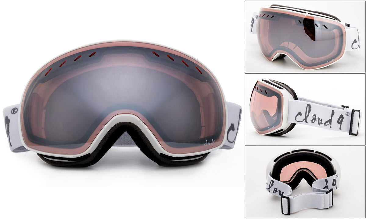 Snowboarding Goggles with Anti-Fog Double Spherical Lenses and Comfort Foam