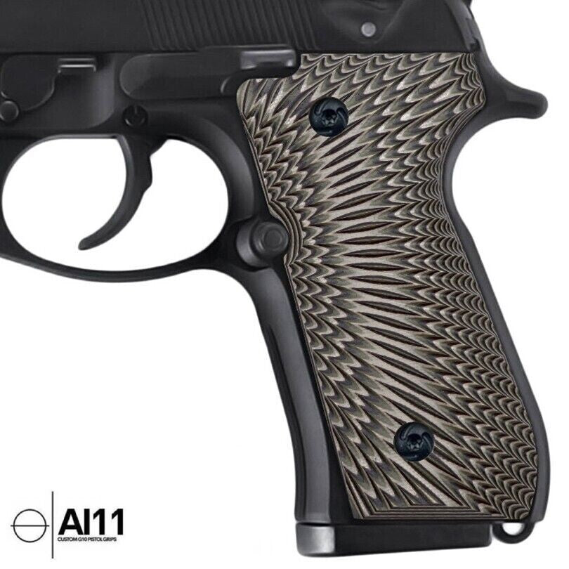 Beretta 92/96 Full Size G10 Grip Set - Green Sunburst Texture for Pistol