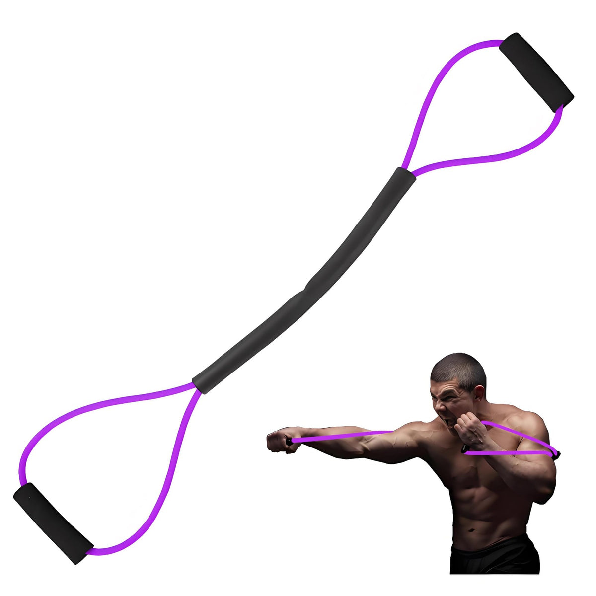 50LB Boxing Resistance Bands Set for Strength and Speed Training - Purple