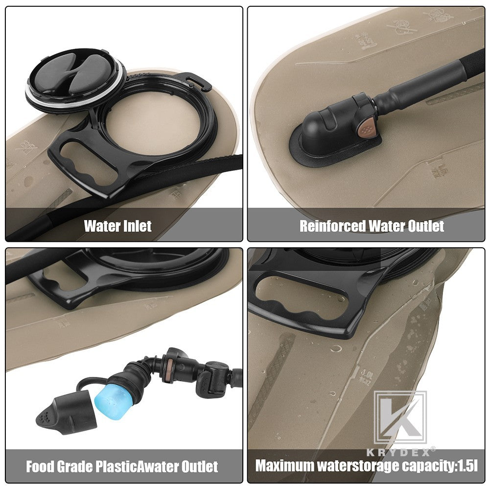 Tactical Hydration Carrier with 1.5L Water Bladder and MOLLE Compatibility