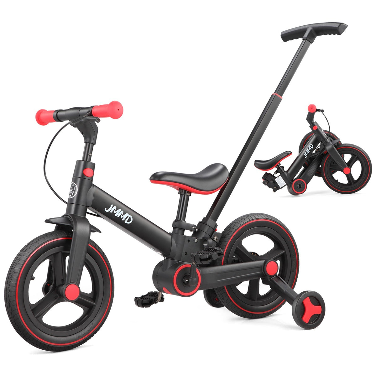 6-in-1 Foldable Toddler Bike with Push Handle for 18-60 Months, Adjustable & Durable