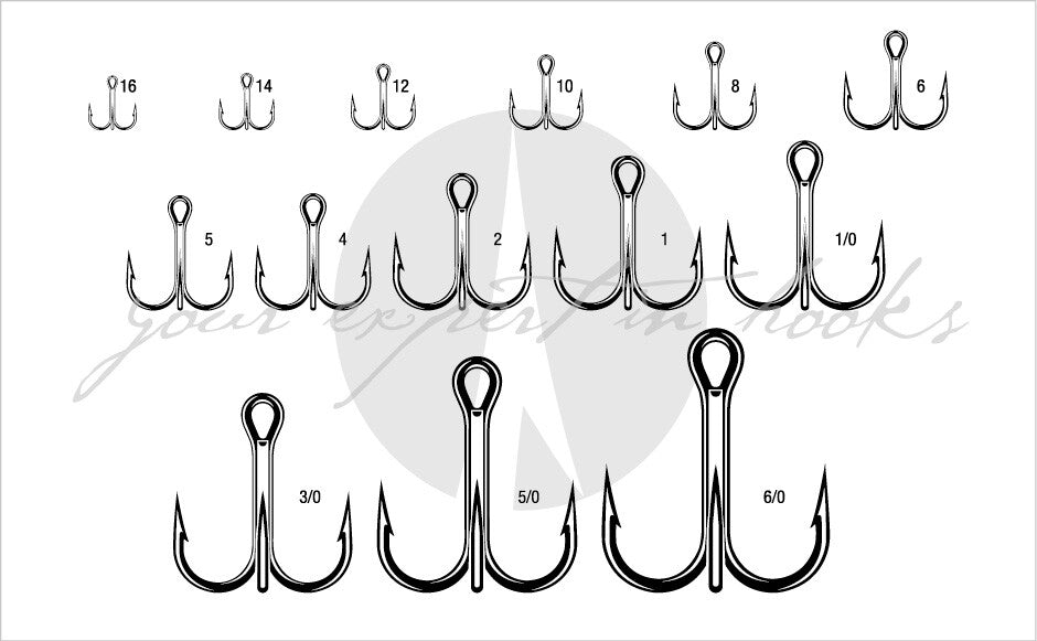 75-Pack Treble Fishing Hooks Size #4 - Strong Black Nickel, X-Short Shank