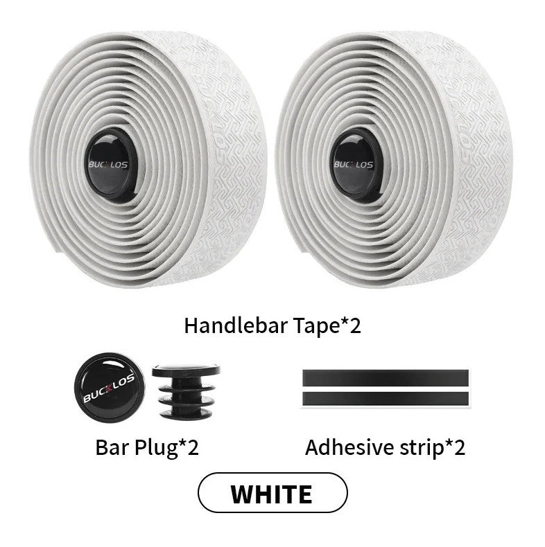 Road Bike Handlebar Tape Anti-Slip Waterproof PU EVA Wrap Set - Multiple Colors
