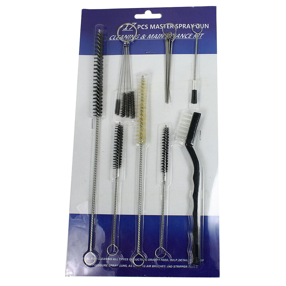 17PC Spray Gun and Rifle Cleaning Brush Set - Nozzles & Nylon Brushes