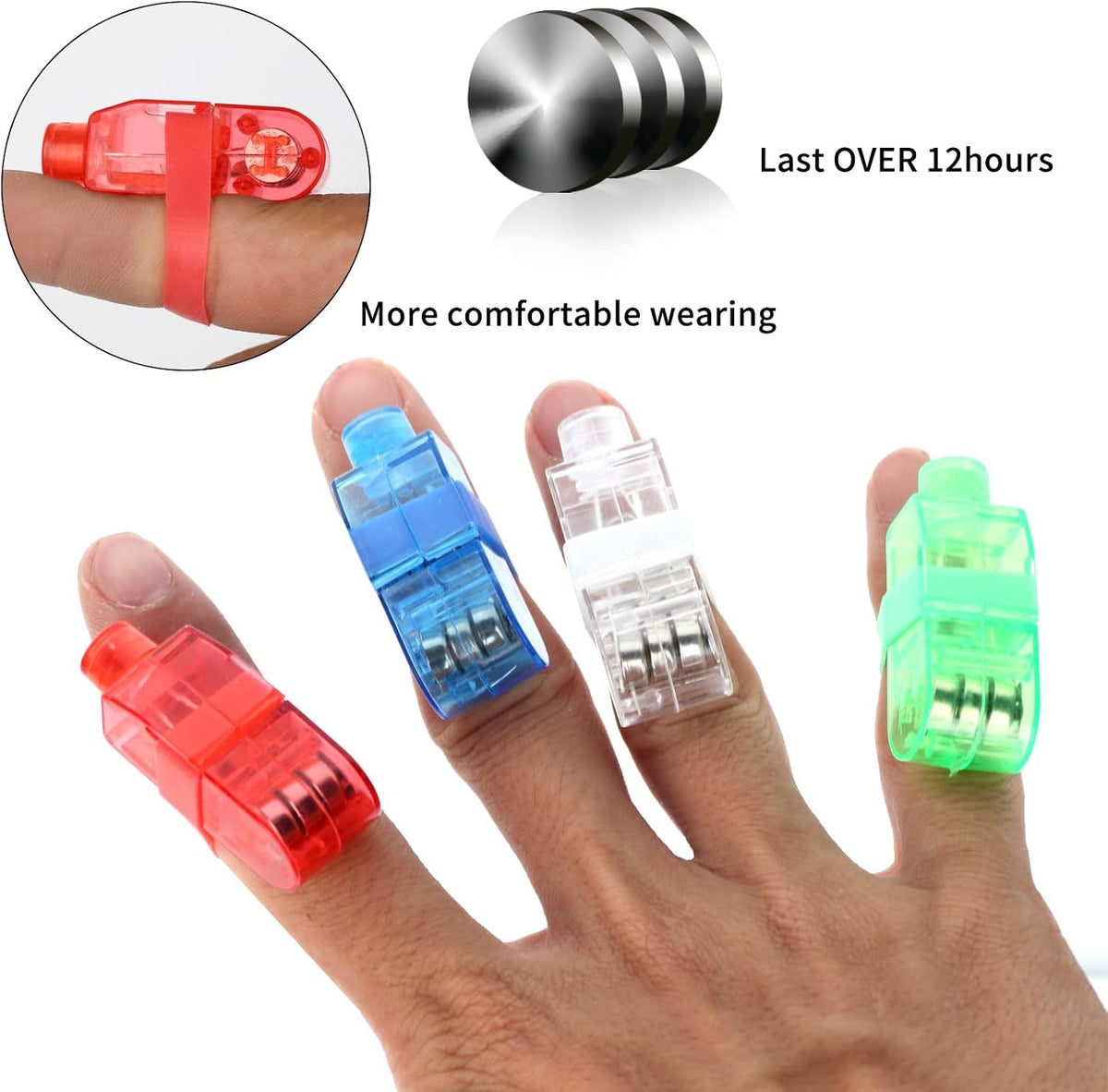 60Pcs LED Finger Lights for Kids Glow Party Favors - Bright Mini Flashlights