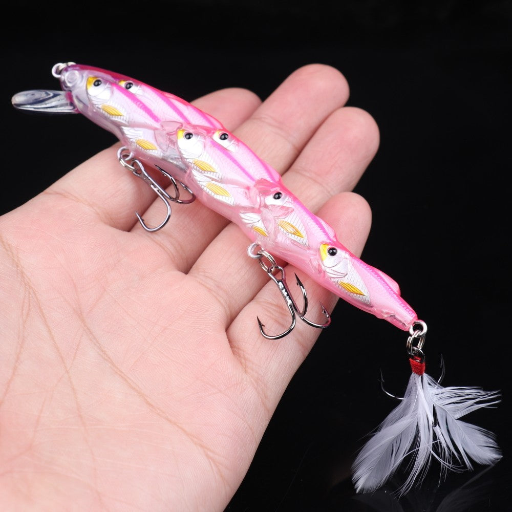 Artificial Fishing Lures Set - Minnow Plume Tail, 11.5cm, 15.5g, 5 Pieces