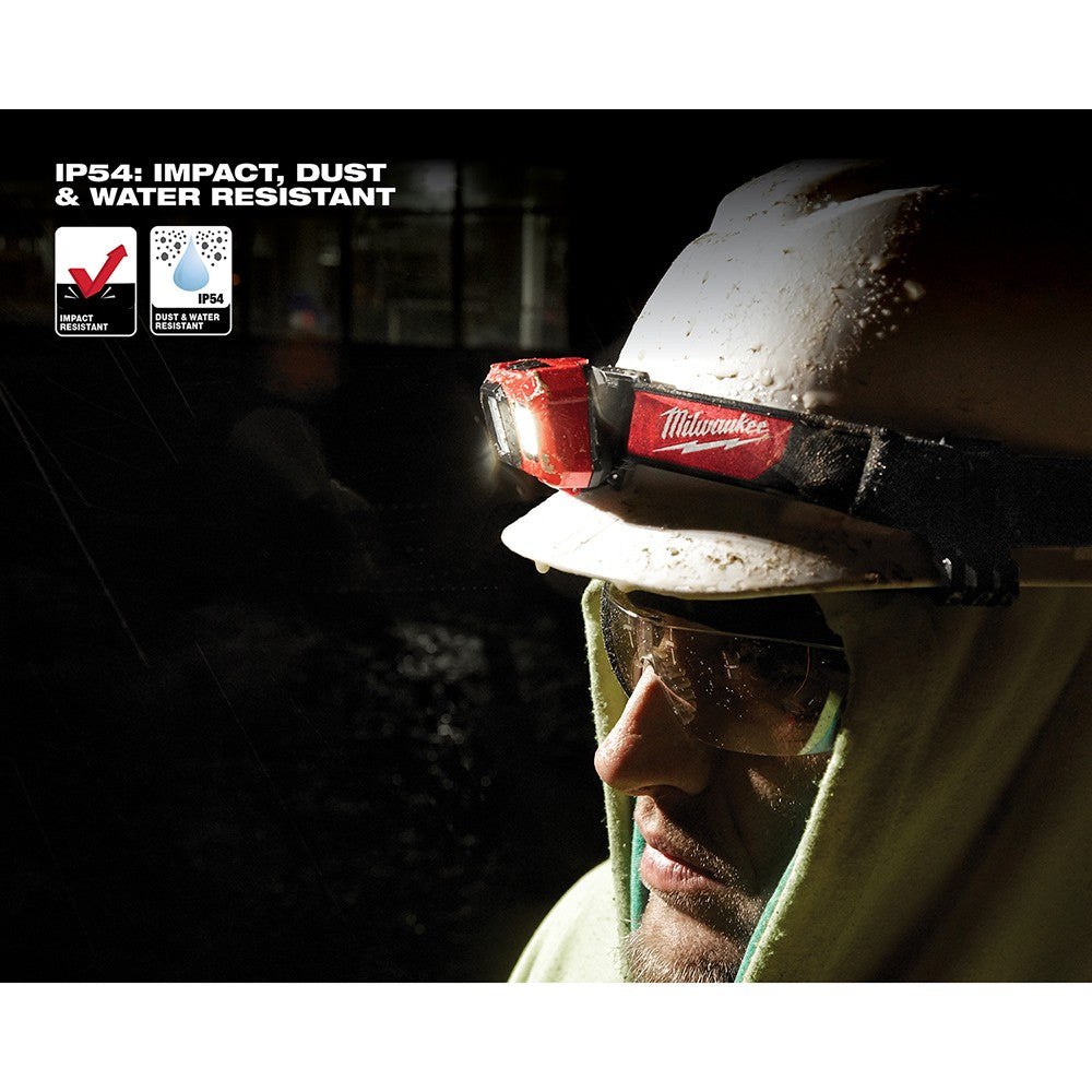 LED Headlamp 450 Lumens, 5 Light Modes, Waterproof, Hard Hat Compatible