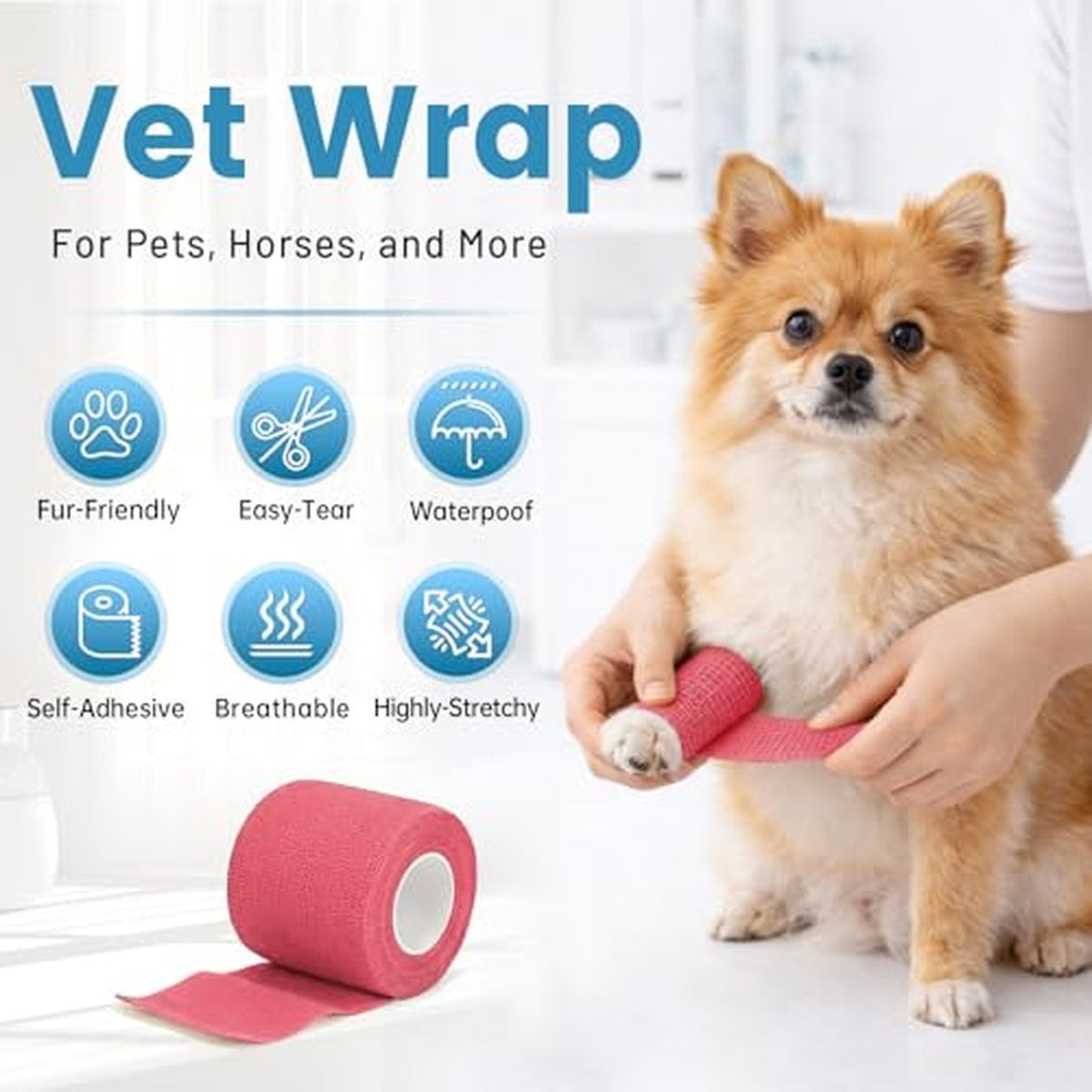 Self Adhesive Athletic Wrap 18 Pack - 2 Inch Multicolor Sports Bandages