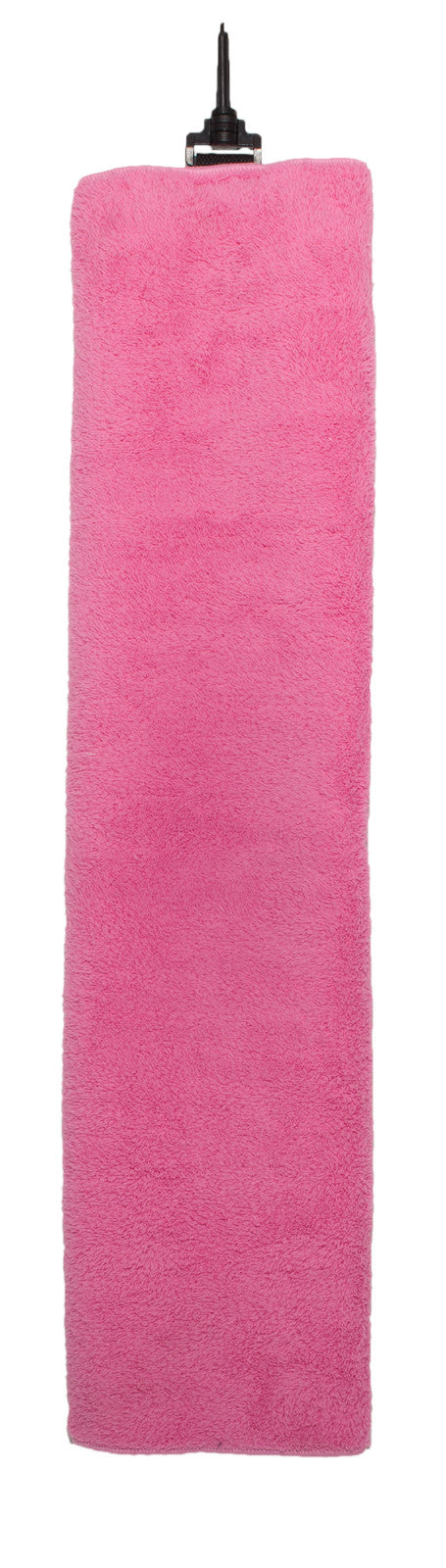 Pink Cotton Microfiber Golf Towel 16x22 Tri-Fold with Snap Hook