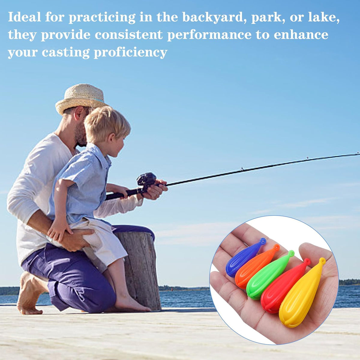 Kids Fishing Practice Casting Lures Set Silicone Bait Training Plugs