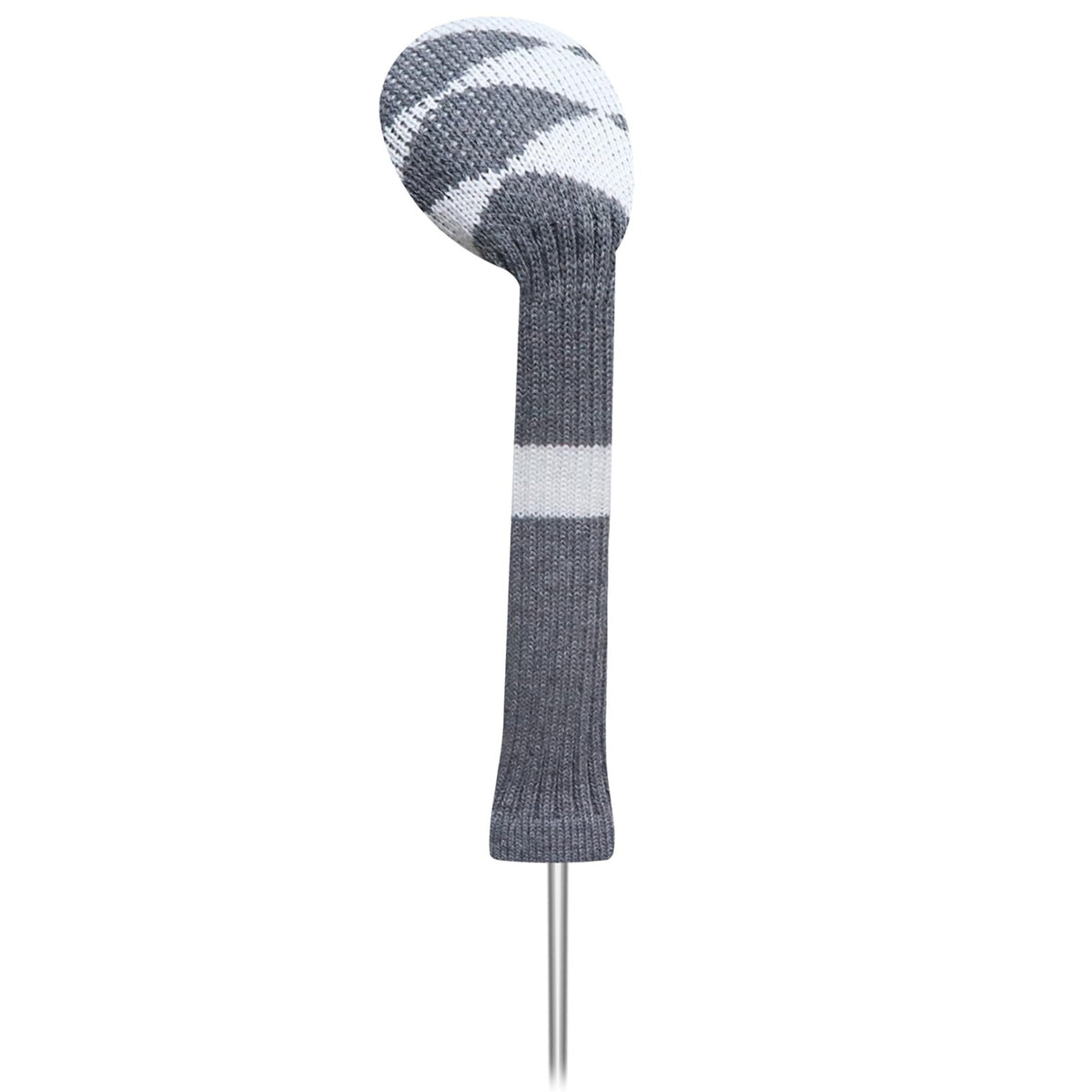 Knitted Golf Club Headcovers for Woods and Hybrids - Gray White Plaid