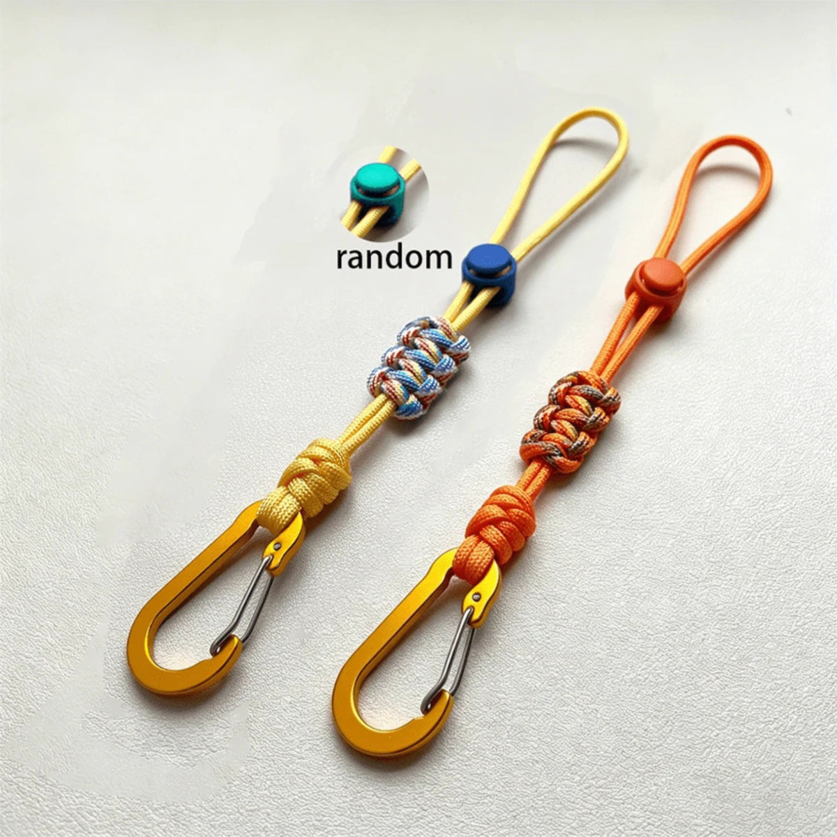 Adjustable Paracord Water Bottle Holder with Carabiner Keychain