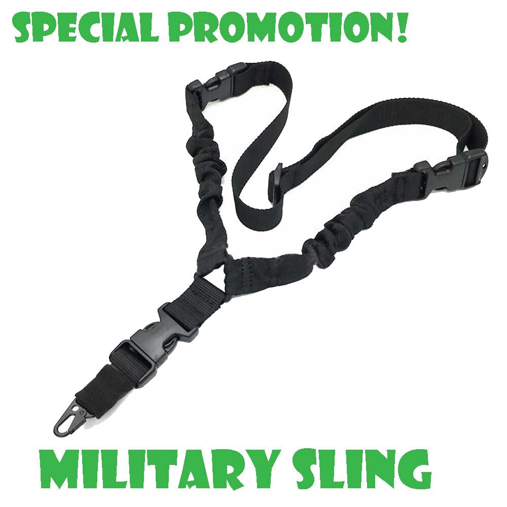 Tactical Single Point Bungee Rifle Sling with Quick-Release Buckle