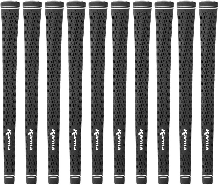 Karma Velour Black Golf Grips Standard Size 51g Round & Ribbed Core