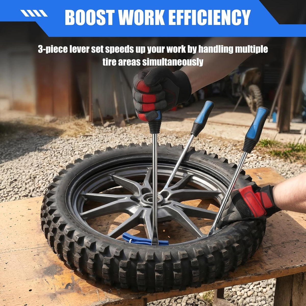 15-Inch Tire Removal Kit for Motorcycles, Dirt Bikes, Lawn Mowers with Storage Bag