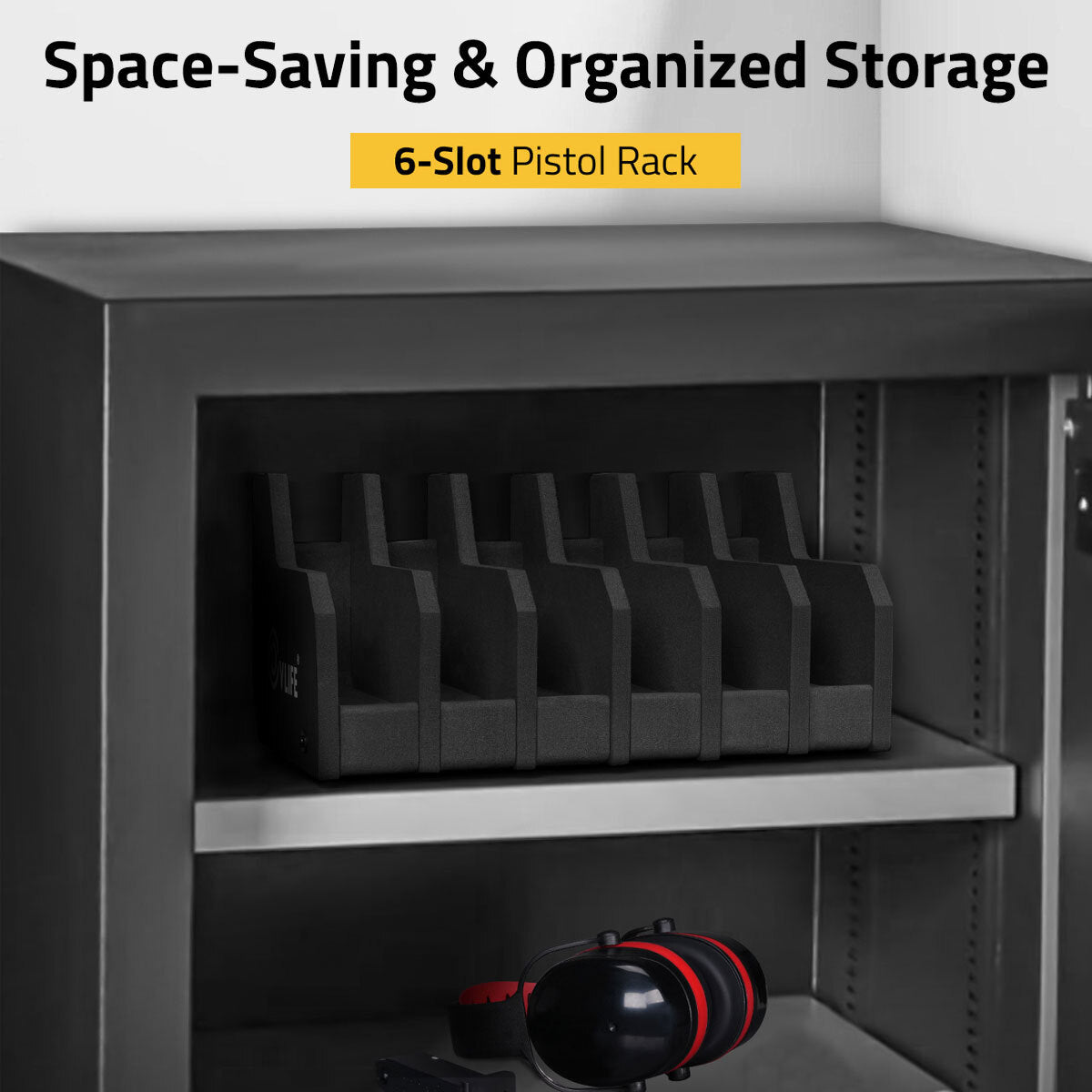 6 Slots Foam Pistol Rack Gun Holder Stand for Safe Storage and Organization