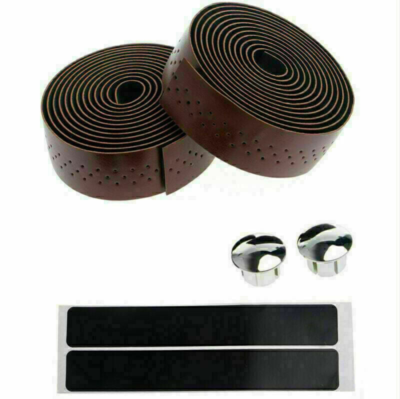 Self-Adhesive Leather Bike Handlebar Tape Anti-Slip Grip Wrap for Road Cycling