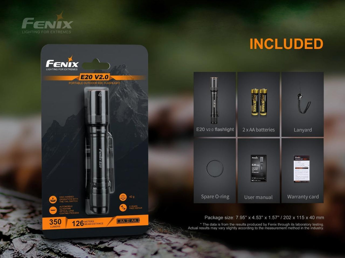 350 Lumen LED Tactical Flashlight with 2 AA Batteries - Compact & Waterproof