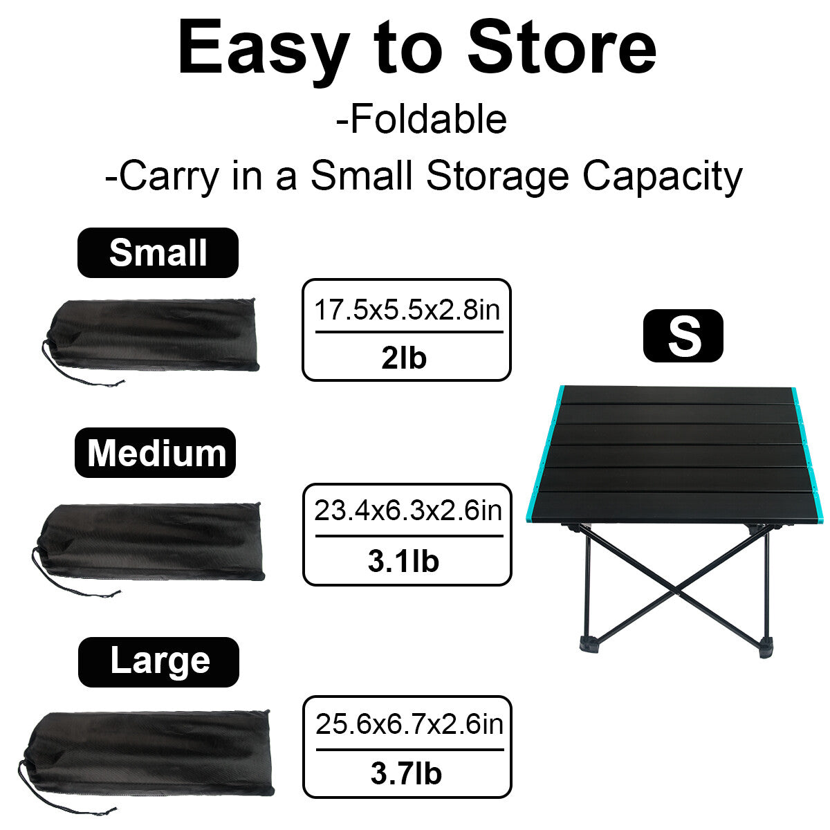 Portable Folding Camping Table Aluminum Outdoor Picnic & BBQ Surface