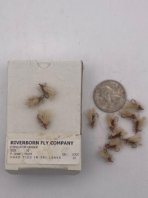 Fly Fishing Flies - Dozen Orange Size 16 Riverborn Stimulator