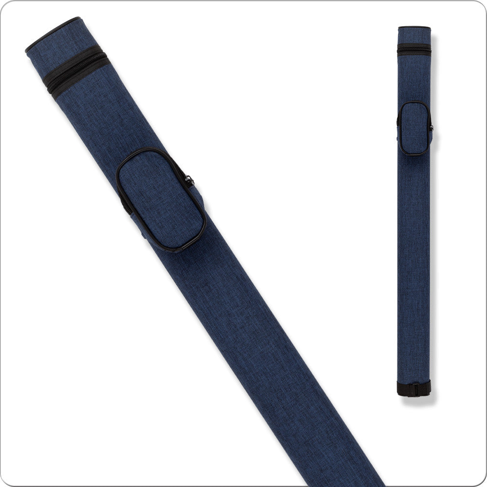 Blue 1x1 Hard Pool Cue Case with Shoulder Strap