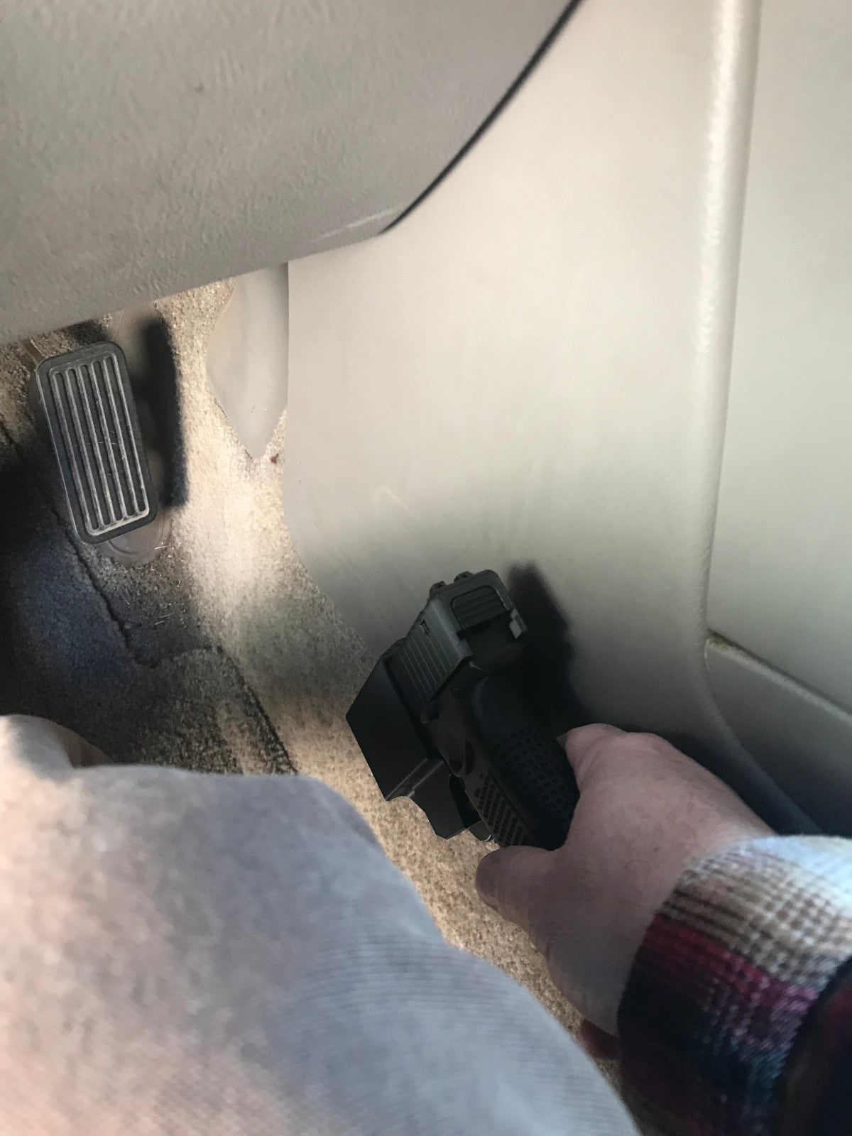 Universal Vehicle Side Arm Holster Mount for Center Console - No Drills