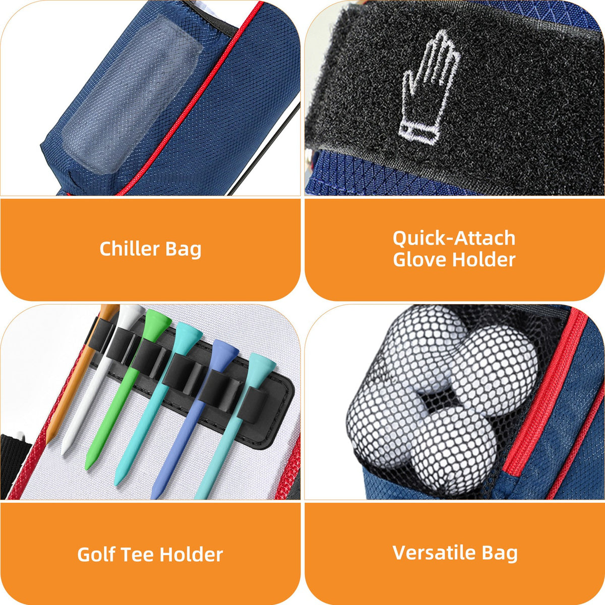 Small Golf Bag with Cooler Pocket, Stand & 6-8 Club Capacity for Par 3 Courses