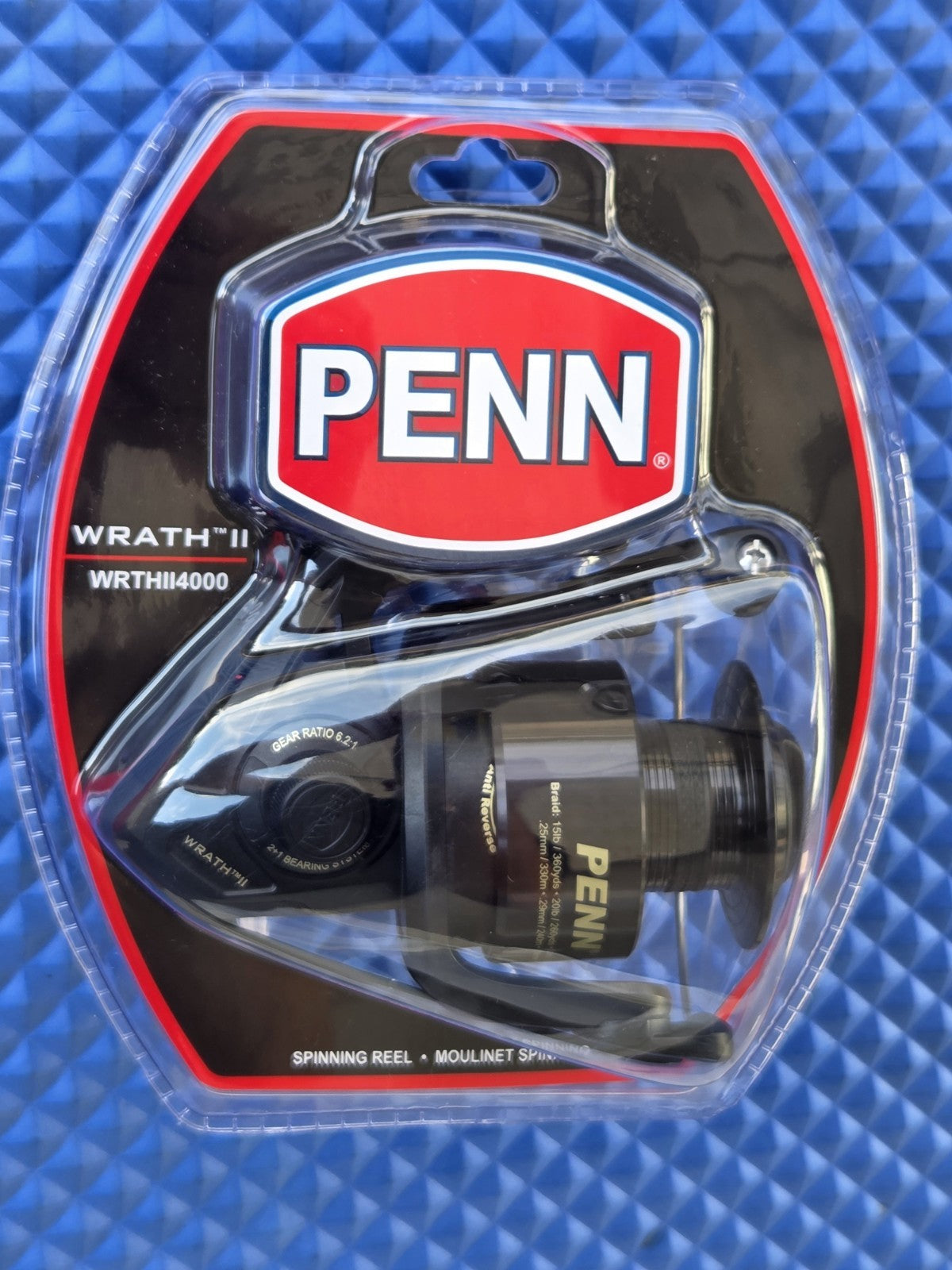 Penn Wrath II 4000 Spinning Fishing Reel - 6.2:1 Gear Ratio, Saltwater & Freshwater