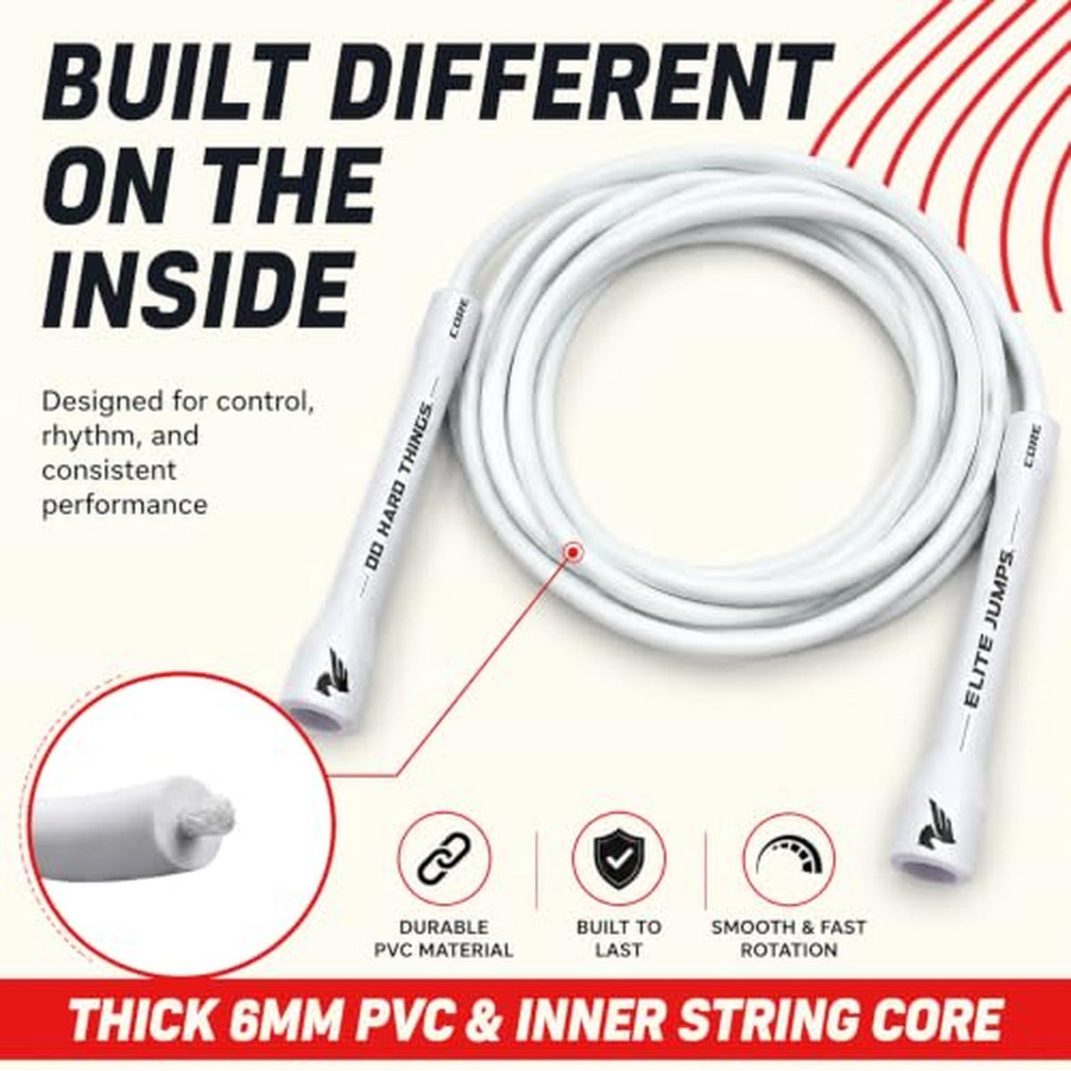 Adjustable 6mm PVC Jump Rope for Cardio Fitness & Boxing
