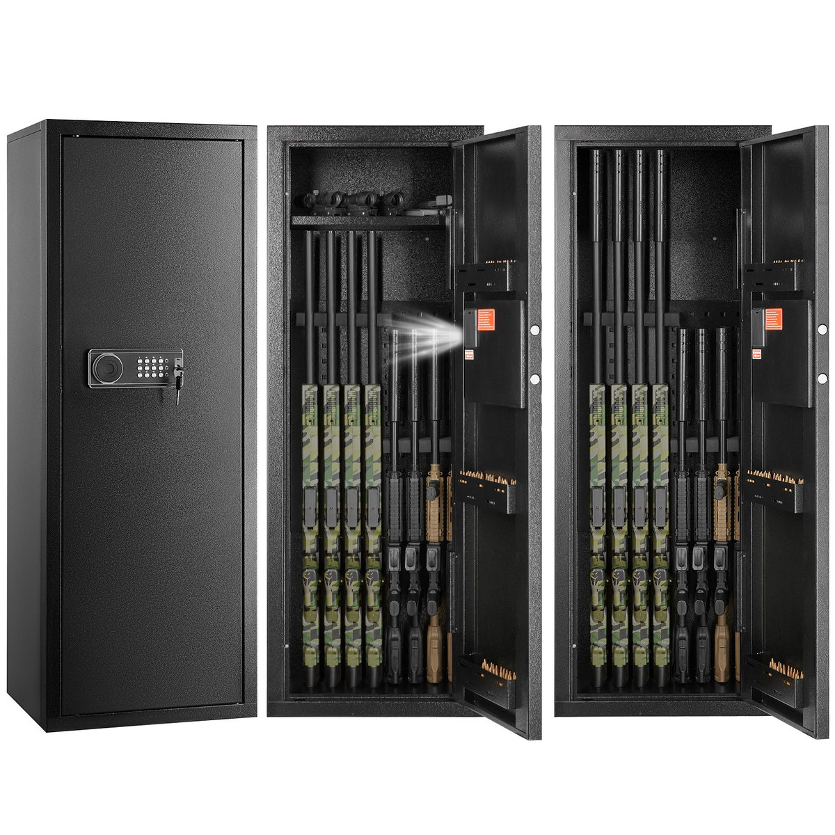 Secure Rifle Storage Cabinet with Digital Lock for 6-8 Firearms
