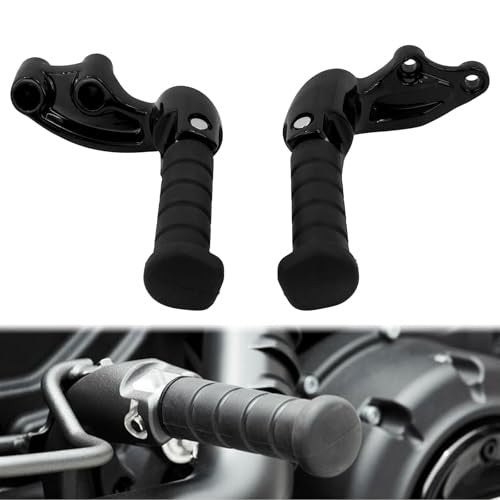 Motorcycle Passenger Foot Pegs Rear Footrest - Gloss Black
