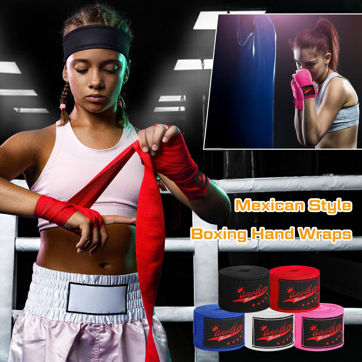 Boxing Hand Wraps 10 Pairs 180 Inches Elastic MMA Kickboxing Muay Thai Gear