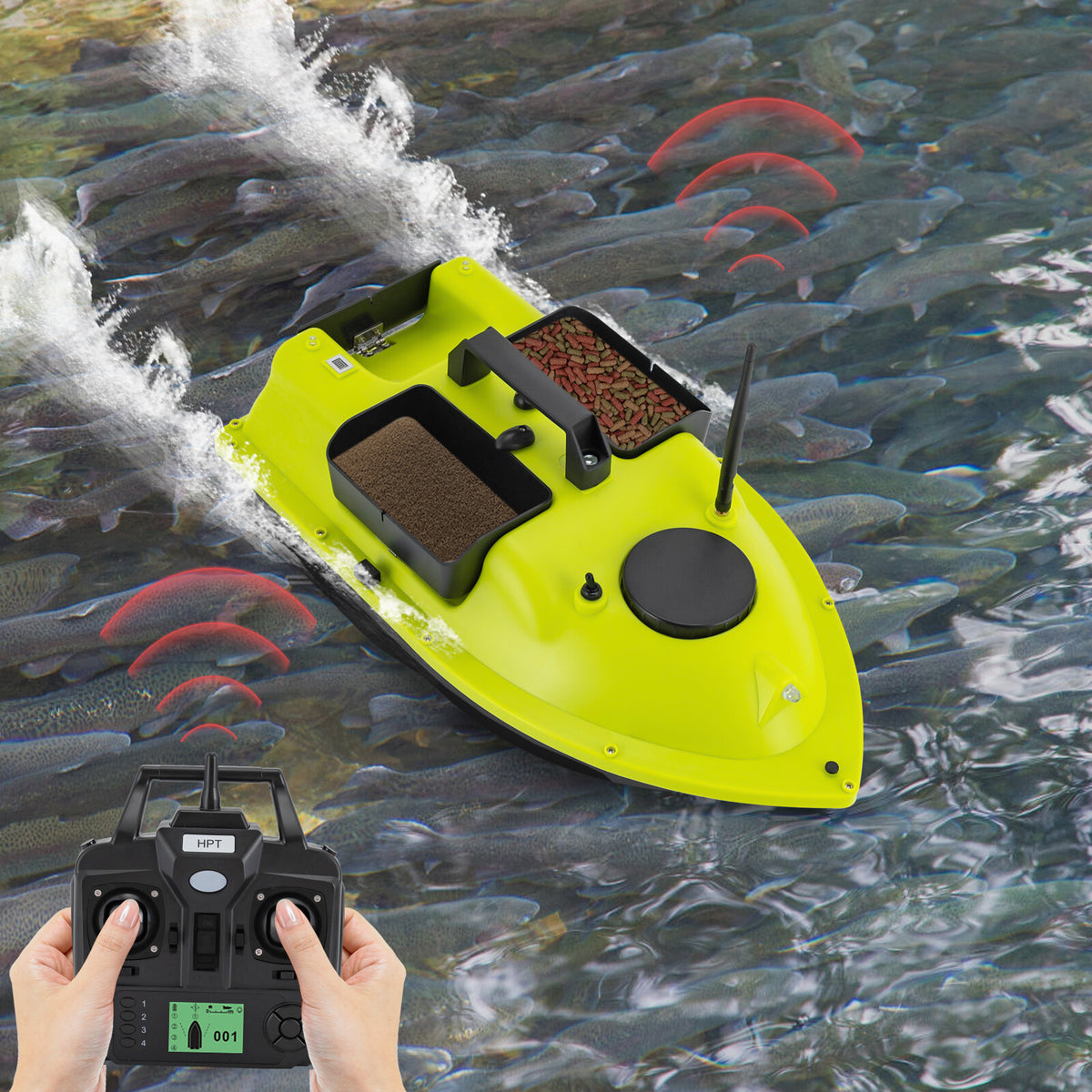 RC Fishing Bait Boat with Remote Control - Battery Powered Aquatic Lure Collector