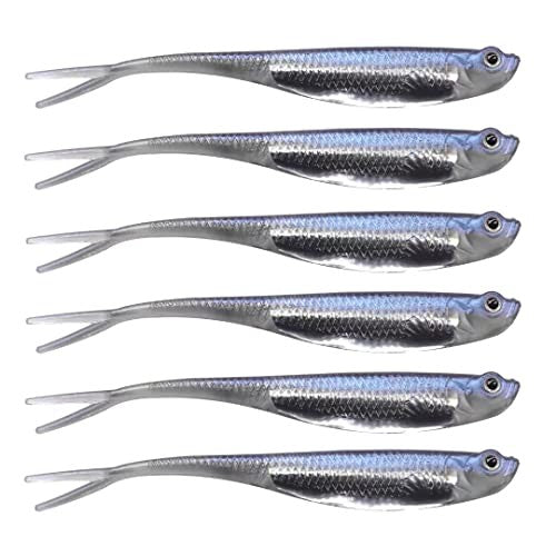 5X Soft Plastic Swimbaits Paddle Tail Shad Fishing Lures for Bass and Trout