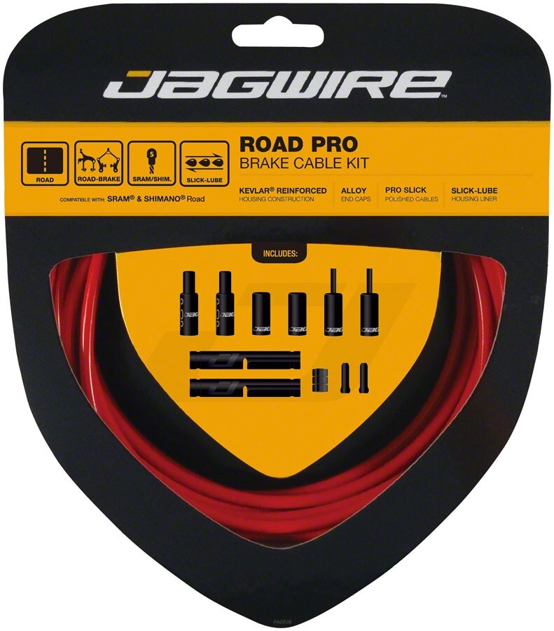 Jagwire Pro Brake Cable Kit for Road Bikes - Fits SRAM & Shimano - All Colors
