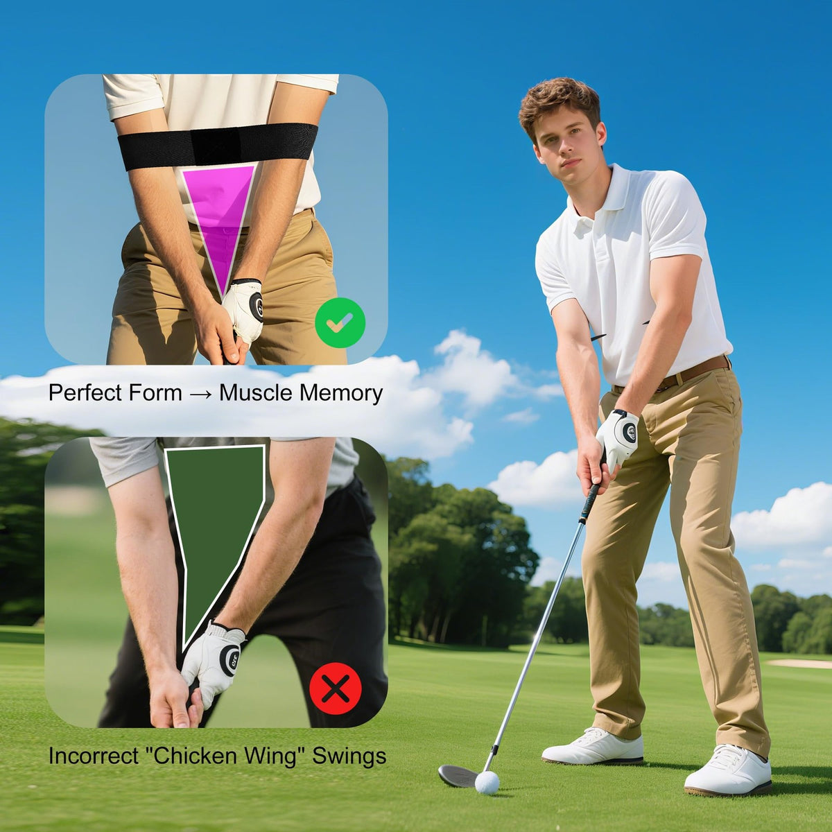 Golf Swing Training Aid Pack for Better Consistency & Muscle Memory