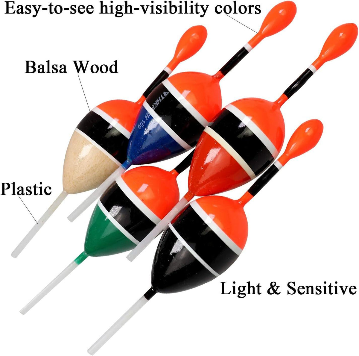 Balsa Slip Bobber Floats for Crappie Panfish Trout Bass Fishing Line Depth Slider