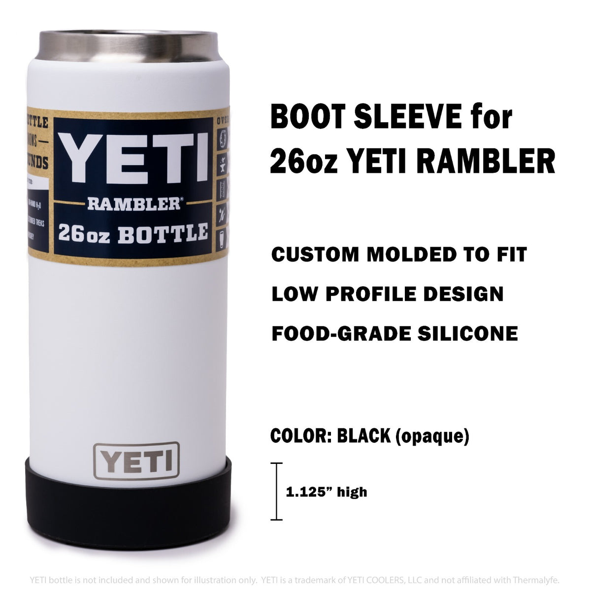 Heavy Duty Silicone Bottle Sleeve for Yeti Rambler 26oz & 36oz - Low Profile Shock & Insulation Protector