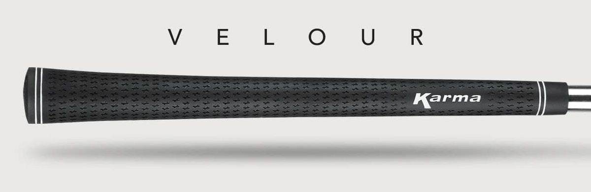 Karma Velour Black Golf Grips Standard Size 51g Round & Ribbed Core