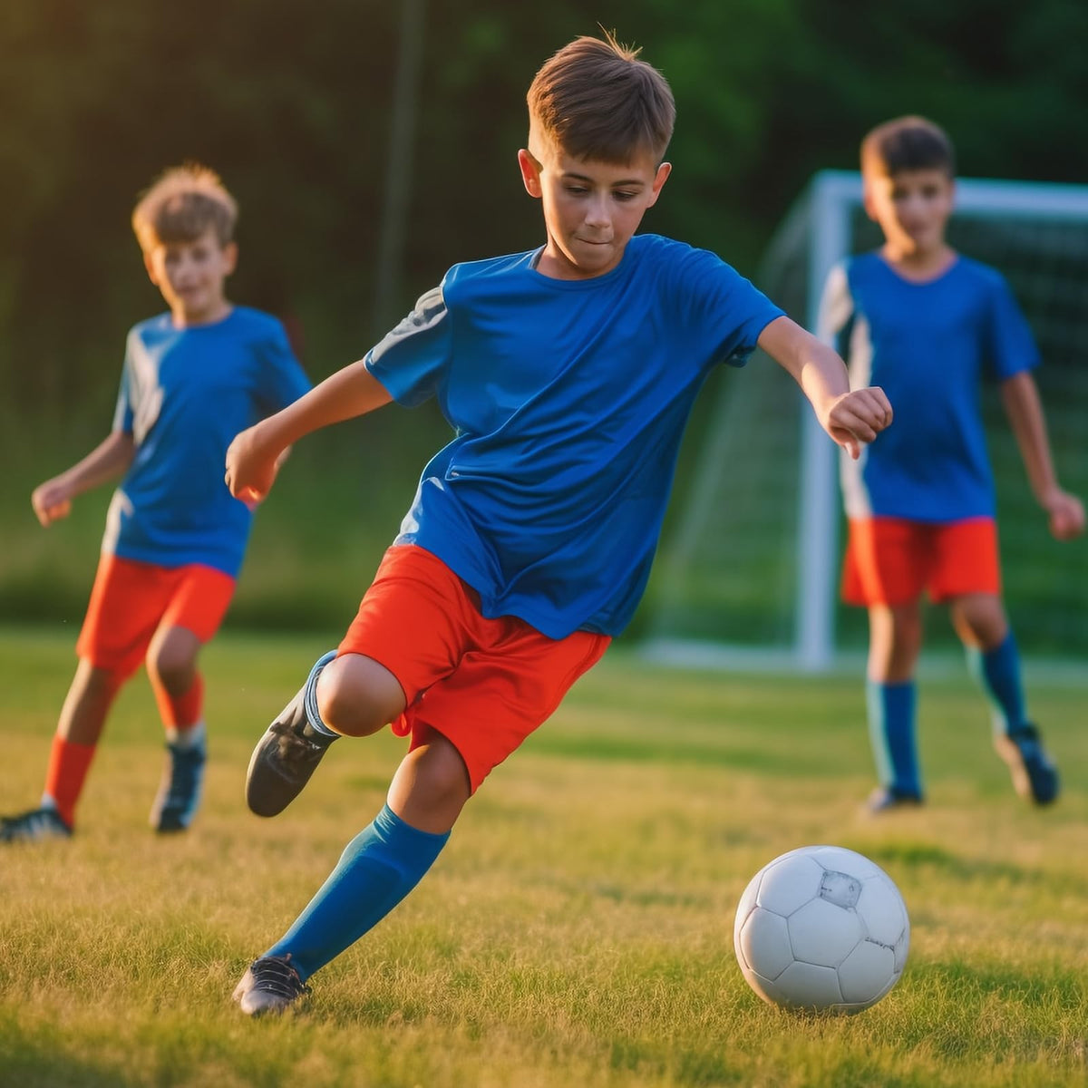 Kids Soccer Shin Guards - 2 Pairs, Lightweight & Adjustable for Youth