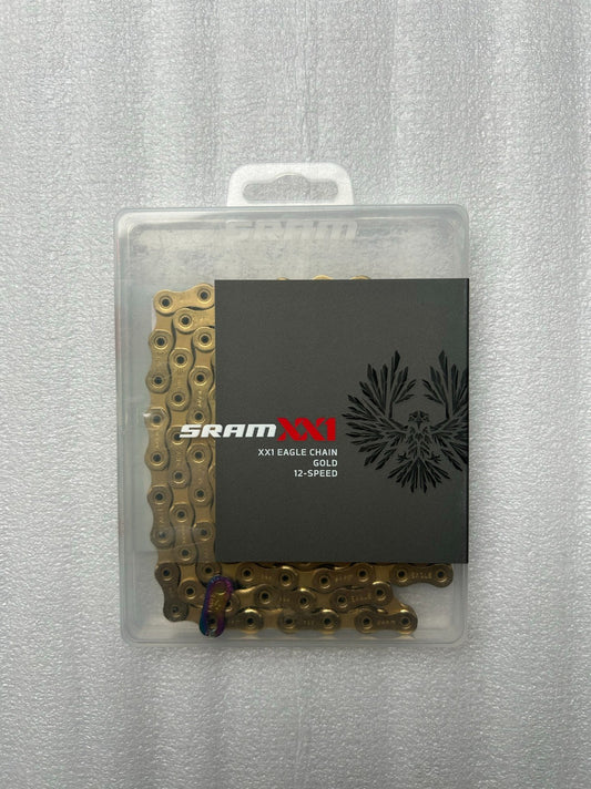 12-Speed Bicycle Chain - SRAM XX1 Eagle Hollow Pin 126 Links Power Lock